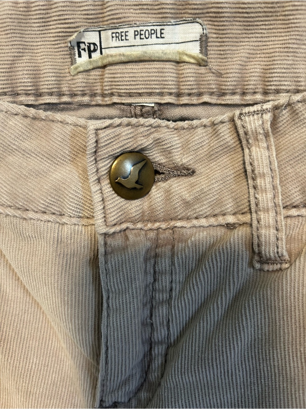 Free People Beige Corduroy Pants Size 31 - Picture 3 of 5